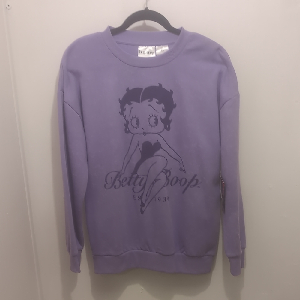 Betty Boop Lavender Crew Neck Sweater